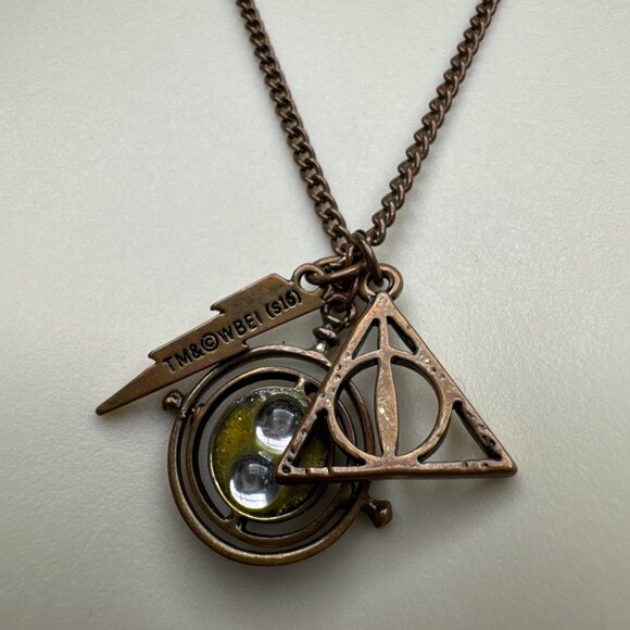 Harry Potter Charm Necklace – Deathly Hallows, Golden Snitch & Lightning Bolt - Picture 2 of 4